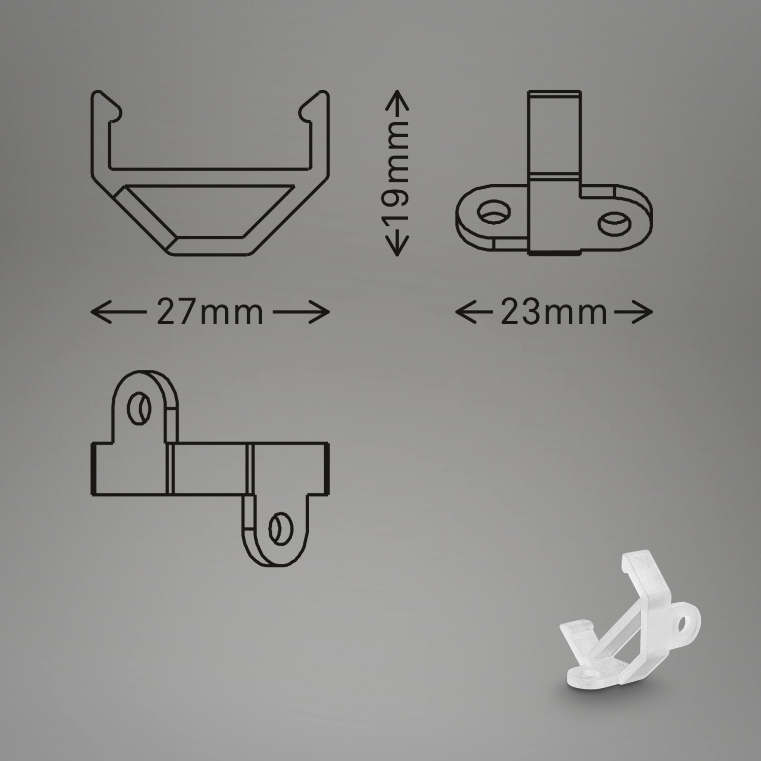 Briloner Eckadapter 4er-Set für LED-Aluminiumprofile, zur Eckbefestigung im 45-Grad-Winkel.