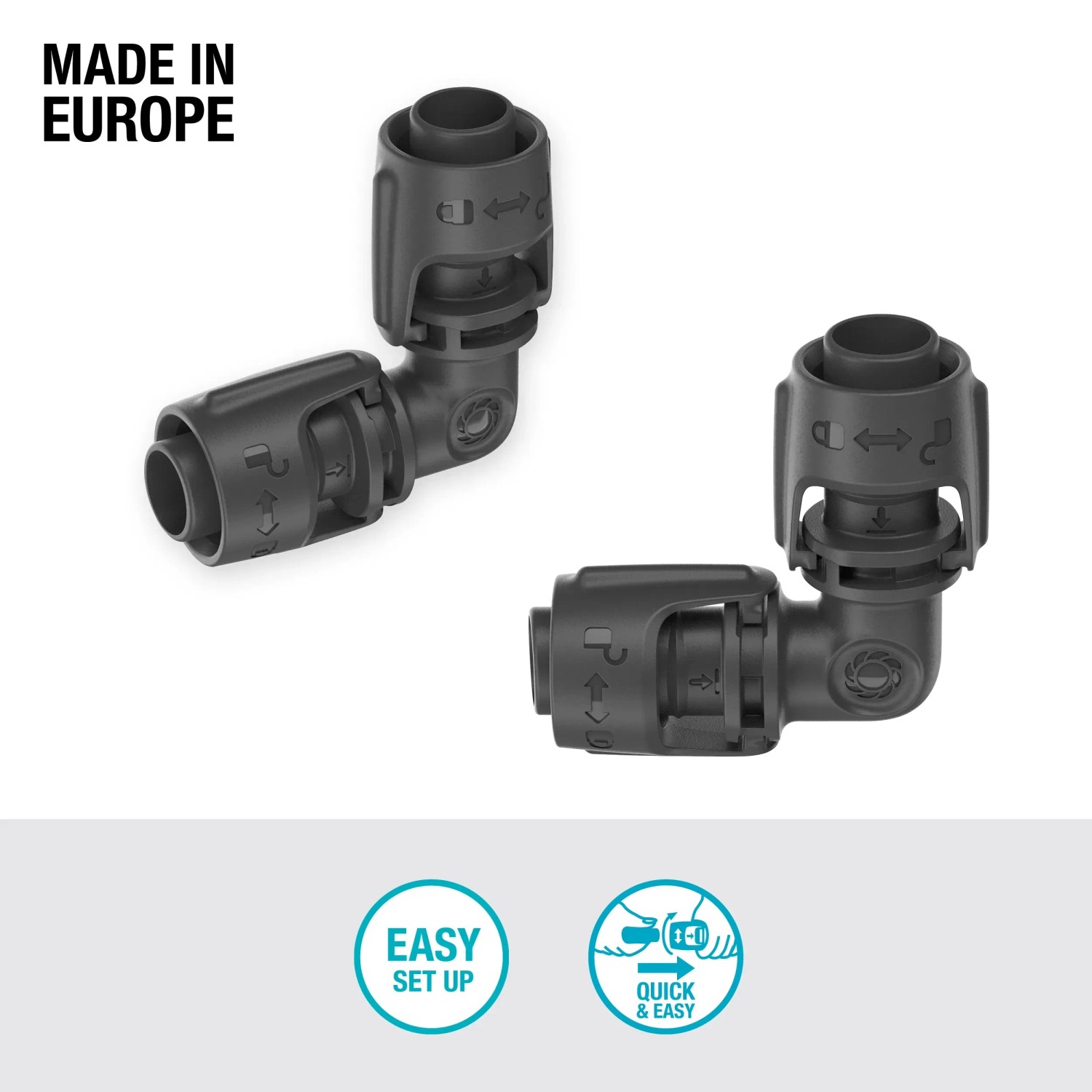 Gardena L-Stück 13 mm (1/2 Zoll), 2er-Set für Micro-Drip-Systeme zur Richtungsänderung von Rohren.