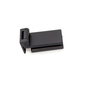 Emuca Scharnier für Glastür mit Blende Horizontales Scharnier mit 40 mm Spatel für 8 bis 12 mm Tür Aluminium und Stahl Schwarz Lackiert