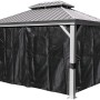 Sojag Pavillon Messina 12x16 Champagner mit Moskitonetzen und Aluminiumrahmen.