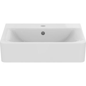 Ideal Standard Connect Cube Waschtisch, 55x46 cm, weiß, mit Hahnloch und Überlauf.