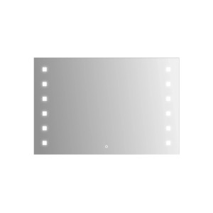 Rechteckiger Kristall-Form LED-Leuchtspiegel Capella III, 90x60 cm, mit seitlicher LED-Beleuchtung.