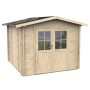 Holzhaus Bh25 Madame, 300x250 cm, mit Doppeltür und Plexiglasfenstern. Ideal als Gartenhaus oder Geräteschuppen.