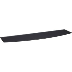 Schwarzes Glasregal Bransley, gebogen, 80x20cm, für Wandmontage. Modernes Design für Wohnraum.