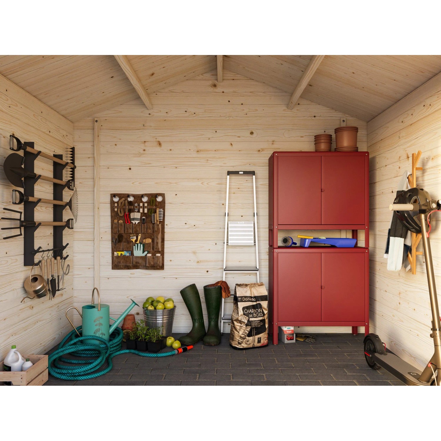 Palmako Gartenhaus Lotta 276 x 276 cm Lackiert Dunkelgrau-Weiß FSC®_3