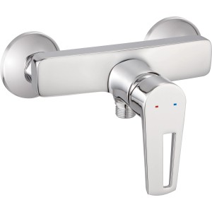 Verchromte Einhebel-Brausearmatur Pecosa für die Dusche.