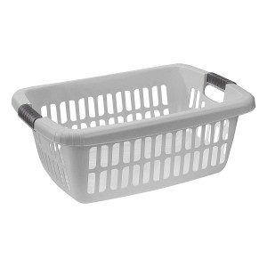 Tontarelli Wäschekorb Aurora, 40 l, Nordic Grey, aus Kunststoff mit Griffen und Luftlöchern.
