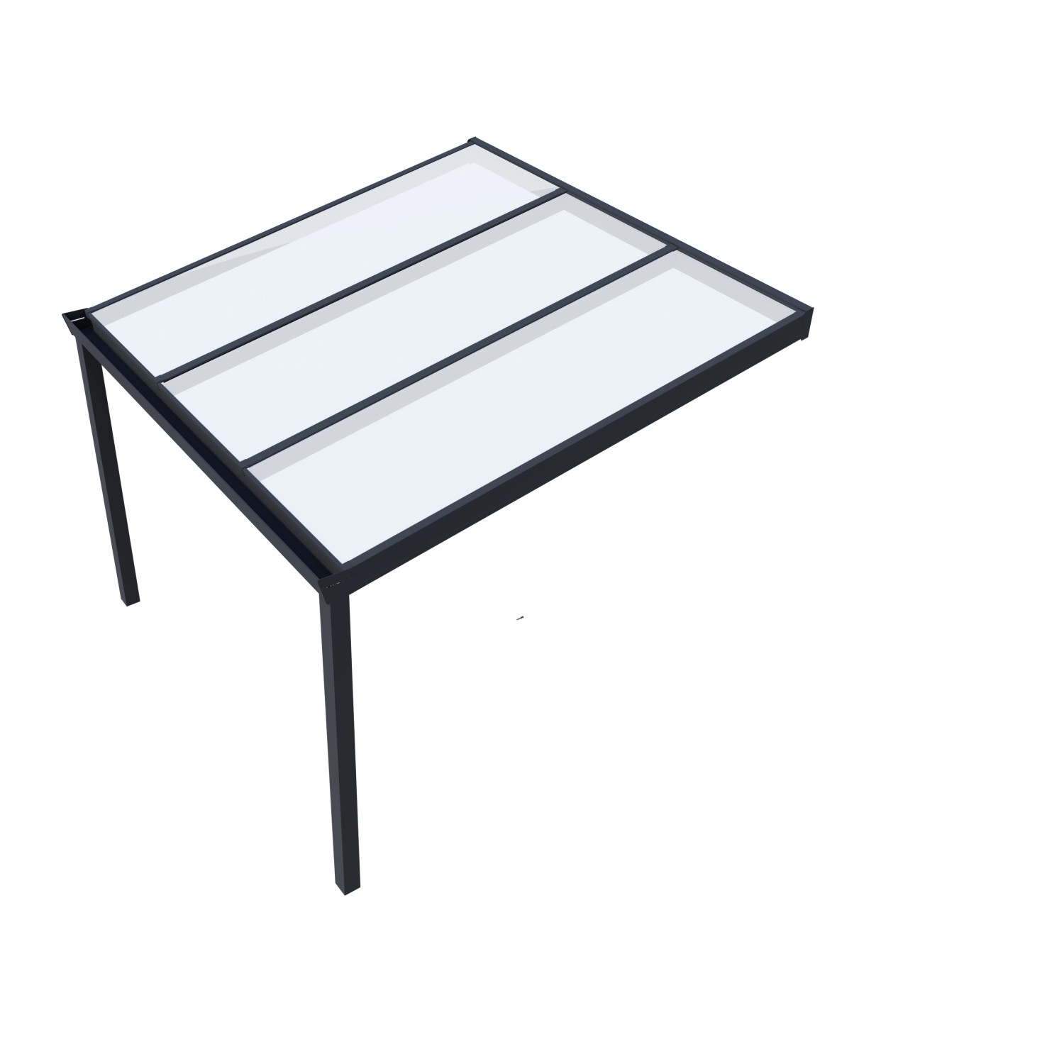 Terrassenüberdachung Professional, 300x350 cm, Schwarz, klare PC-Platten.