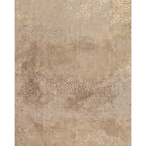 Komar Fototapete Calm Creativity, 200x250 cm, beige mit goldenem Muster.