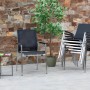 Acamp Stapelsessel Auris 6er-Set, Gartenstühle mit Edelstahlgestell und schwarzem Acatex-Gewebe.