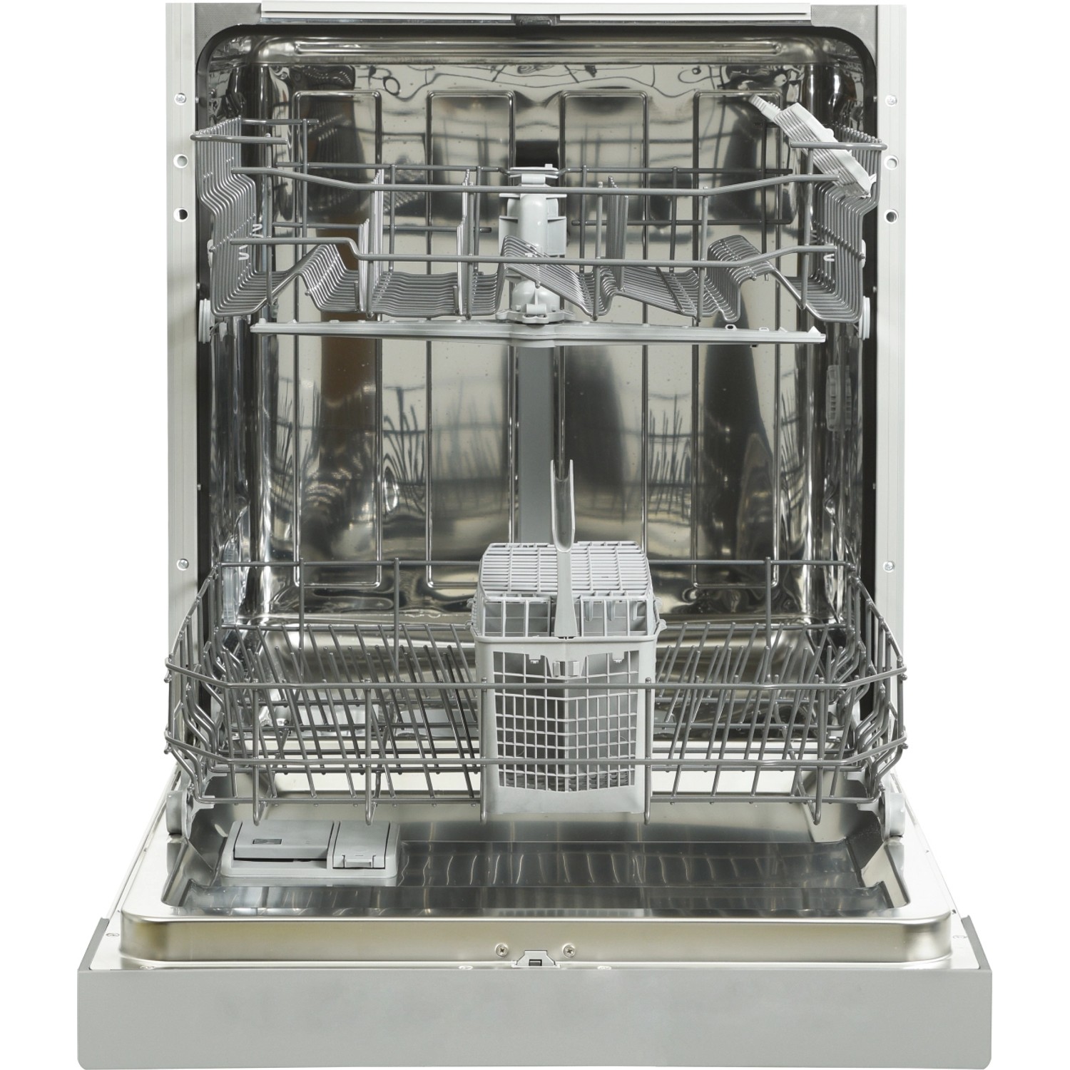 Innenansicht eines offenen Respekta Geschirrspülers aus der Küchenzeile KB310ESSCGKE.