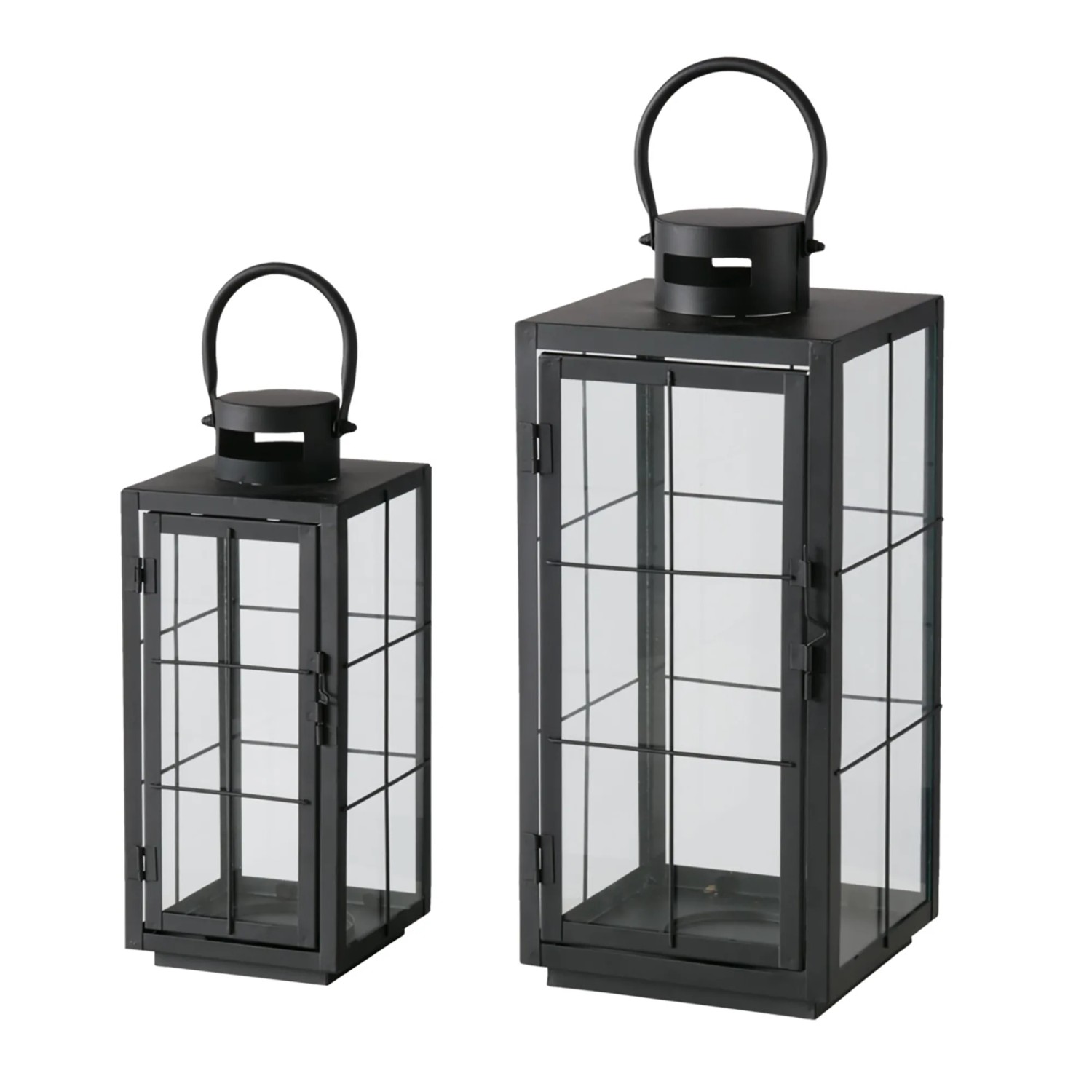 BOLTZE Laterne Arana 3er Set Schwarz Metall Windlicht Kerzenhalter