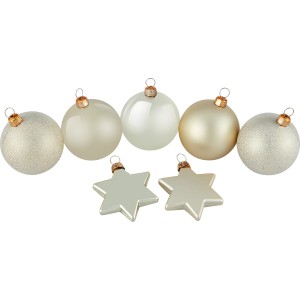 Weihnachtskugel-Set Sterne 50-teilig Champagner