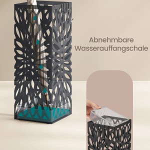 Songmics Schirmständer Patsy Stahl 15,5 x 15,5 x 41 cm Schwarz