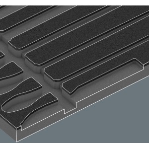 Wera Schaumstoffeinlage für Werkstattwagen, passend für 6-teiliges Pferd Feilen-Set.