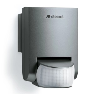 Steinel Bewegungsmelder IS 130-2 in Anthrazit, Nahansicht. Bewegungssensor für Aussenbereiche.