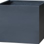 Quadratischer, anthrazitfarbener Pflanzkübel (70x70x50 cm) aus Fiberstone.