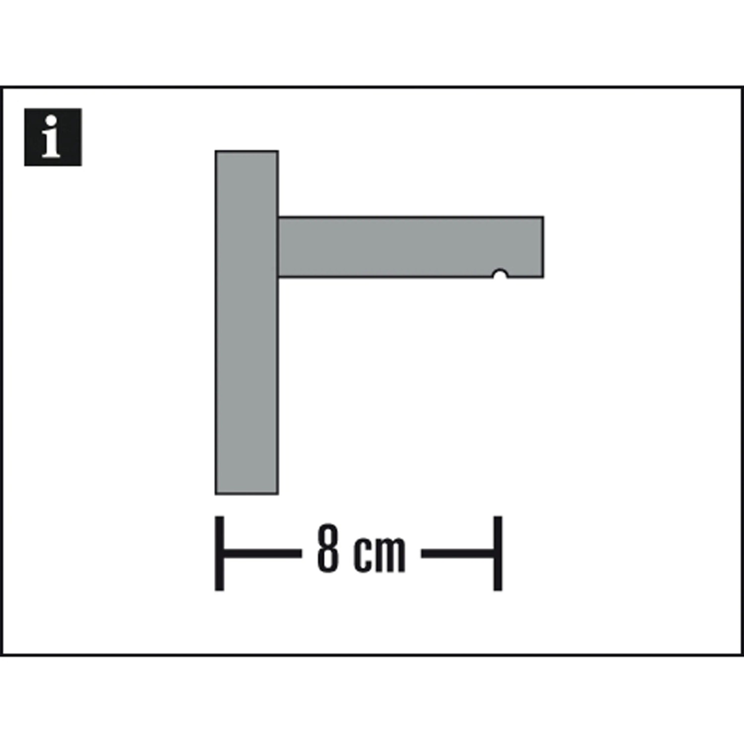 Gardinia Träger Luxor, Stahl-gebürstet, 8 cm für Stilgarnituren.