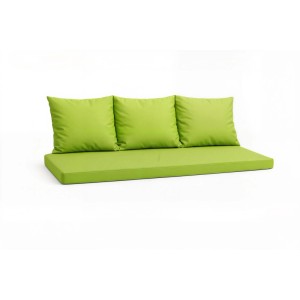 Setgarden Bankkissen Lemon, 160x50 cm + 3 Rückenkissen für 3-Sitzer Gartenbank.