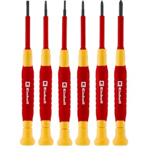 Einhell Elektriker Schraubendreher Set, 6-teilig, für Feinmechanik und Elektroarbeiten.