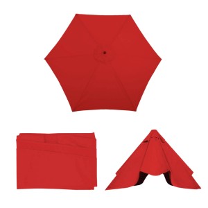 MCW Ersatzbezug für Sonnenschirm Lissabon, Ø3m, Rot. Bezug für Gartenschirm.