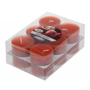 Steinhart Duftlichte 12er-Pack Orange in transparenter Verpackung. Stumpenkerzen für gemütliche Atmosphäre.