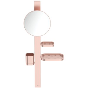 Ideal Standard Beauty Kosmetikspiegel-Set Bar S700 Rosé mit Spiegel, Ablagen und Becher.