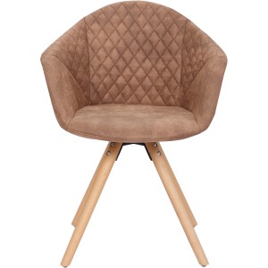 Kayoom Stuhl Chadwick, 2er-Set, brauner Polsterstuhl mit Holzbeinen für Esszimmer.