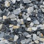 Nahaufnahme von Donau-Blau Marmorsplitt (16-25mm) im Big-Bag, geeignet für Garten- und Landschaftsbau.