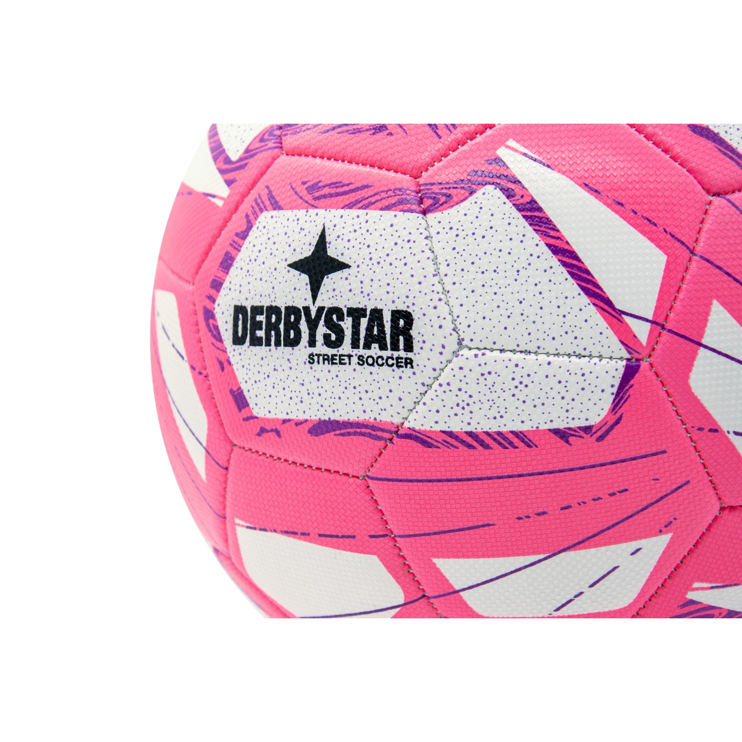 Derbystar Fußball Heimspiel Street Soccer, Größe 5, in Weiß und Pink, Detailansicht.