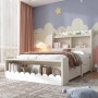 okwish Kinderbett 90x190cm mit Schubladen und Sitzbank Kinderzimmer Weiß ohne Matratze_6
