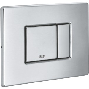 Grohe Skate Cosmopolitan WC-Drückerplatte in Chrom-Mattchrom-Weiß für 2-Mengen-Spülung.