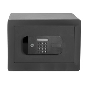 Schwarzer Yale Tresor High Security Safe mit elektronischem Tastenfeld und 20,5 l Volumen.