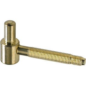 Bandunterteil Stahl vermessingt, Ø 16mm, für gefalzte Holzzargen (2 Stück).