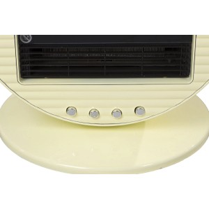 Detailansicht des El Fuego Elektrokamin Mannheim in Creme mit Bedienelementen.