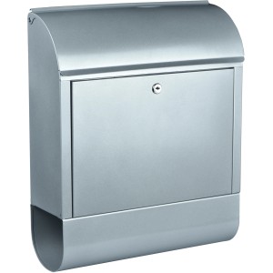 Silberner Burg Wächter Briefkasten Scandic 825 Si mit Zeitungsbox.