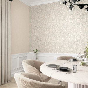 Beige Marburg Vliestapete in Betonoptik, matt und modern im Wohnraum.