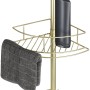 Wenko Teleskop-Eckregal Dolcedo, gold matt, mit Ablagekörben für Badutensilien.