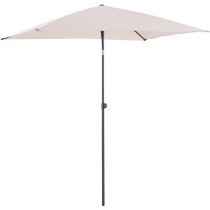 Beiger Marktschirm (140x210 cm) mit Push-Up Mechanik für Balkon & Garten.