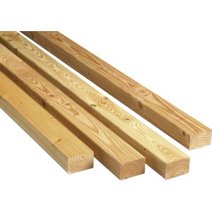 Kantholz Unterkonstruktion aus Lärche, 4,5x7x200 cm für Terrassendielen.
