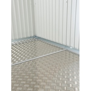 Biohort Bodenplatte HighLine H1: Alu-Riffelblechboden für Gartenhaus, silberfarben.