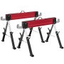 Robuste HOMCOM Metall-Arbeitsböcke, rot, höhenverstellbar, faltbar, mit EVA-Auflage. Set aus 2.