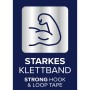 Icon mit Bizeps symbolisiert starkes Klettband für tesa Fliegengitter Fenster.