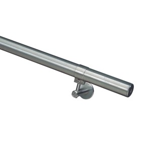 Handlauf Komplettset V2A, 40 mm x 1200 mm, Edelstahl Handlauf mit Halterung.