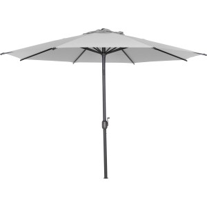 Siena Garden Marktschirm, Ø 300 cm, Grau, mit Kurbelmechanik zum einfachen Öffnen und Schließen.