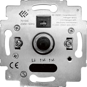 Annica Drehdimmer Unterputz, weiß. Dimmer für Glüh-, Halogen- & LED-Lampen, mit Memory-Funktion.