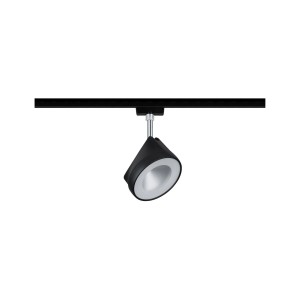 Paulmann URail LED-Spot Arena, schwarz matt/chrom, 14W, 2700K, dimmbar, für Schienensysteme.