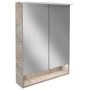 Fackelmann Spiegelschrank B.Style Eiche Natur 60 cm mit Softclose Türen