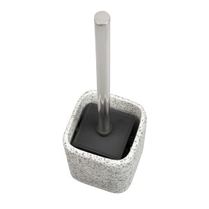 Wenko WC-Garnitur Terrazzo mit mehrfarbigem Polyresin-Halter und WC-Bürste.