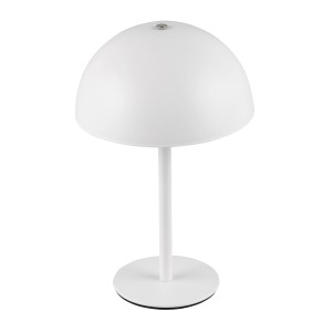 Weiße, dimmbare LED-Tischleuchte Munoz von Reality mit Touch-Funktion, Ø 13 cm.